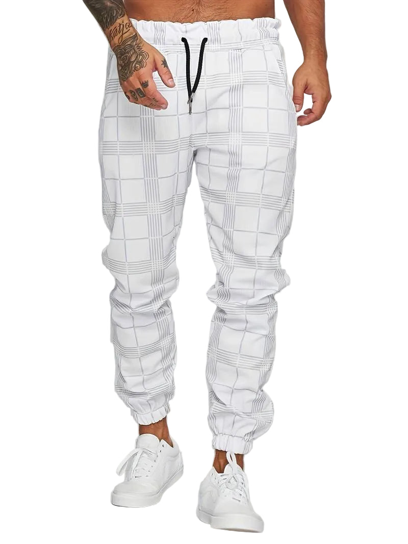 Pantaloni Jogging Slim Fit a Quadri per Uomini