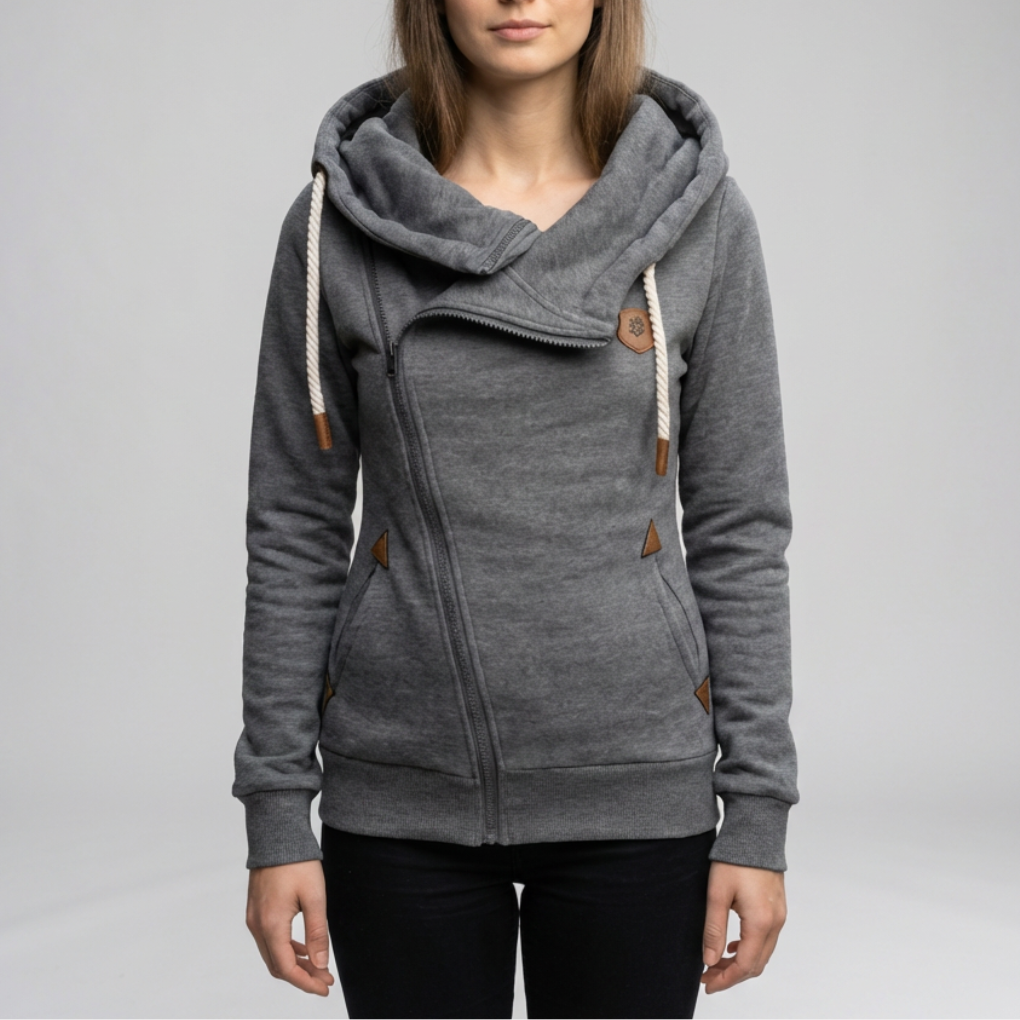 Giacca Zip Asimmetrica per Donne