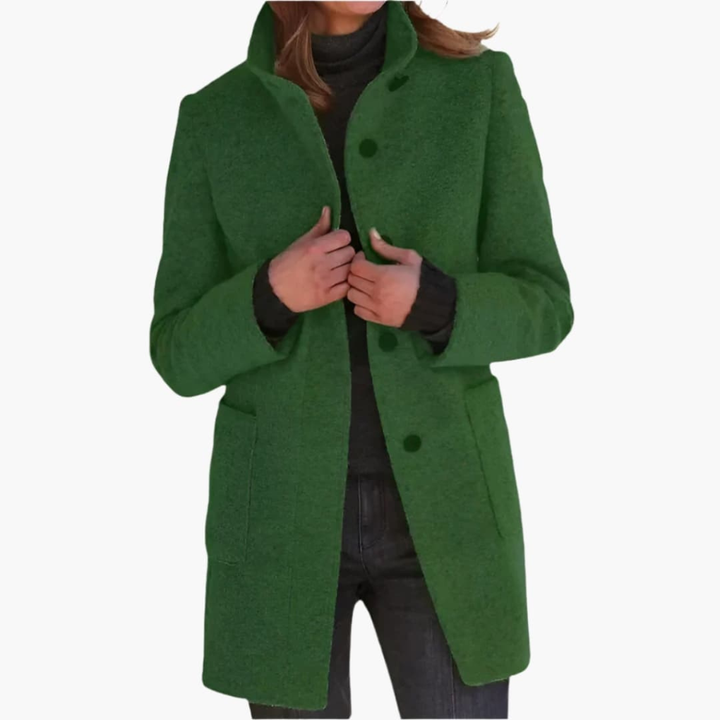 Cappotto da Donna con Collo Alto e Tasche
