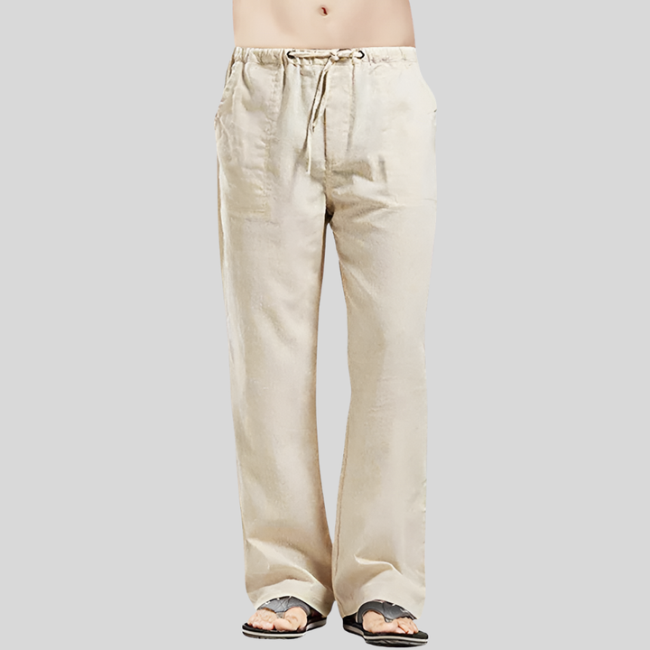 Pantaloni Uomo in Lino Traspirante con Vestibilità Oversized