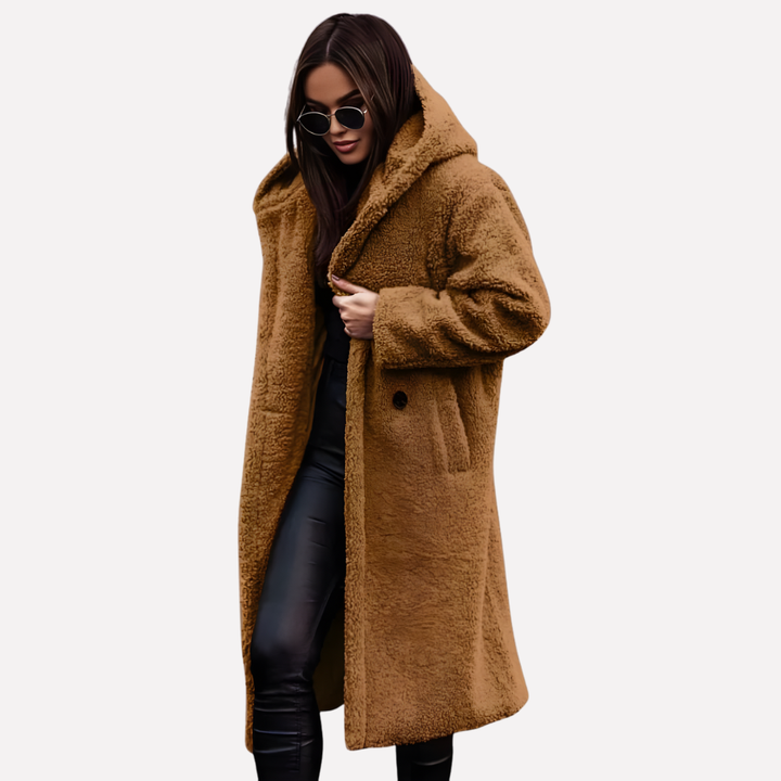 Cappotto Hooded da Donna con Chiusura a Bottone