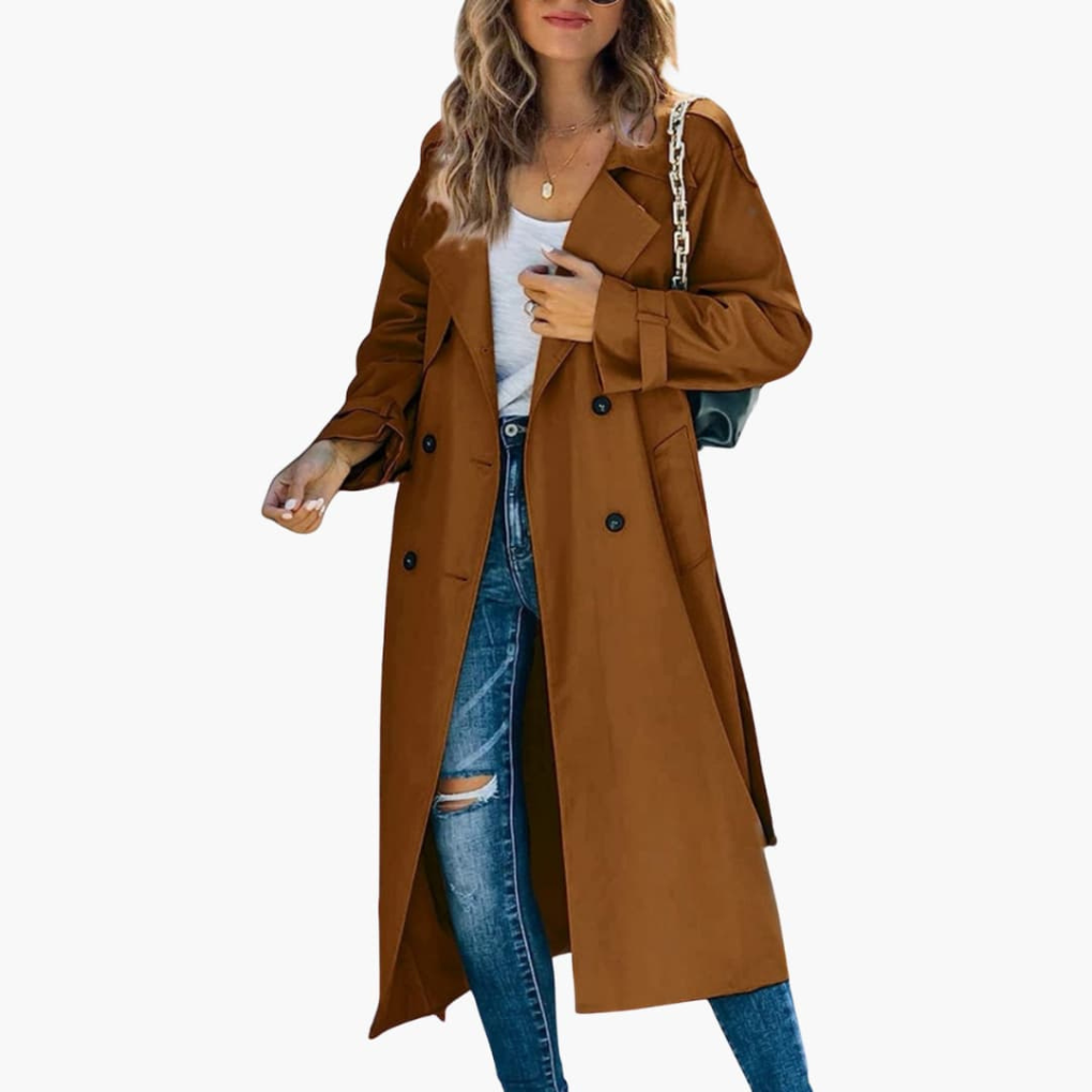 Trench da donna con pattina a bottoni prezzo in saldo
