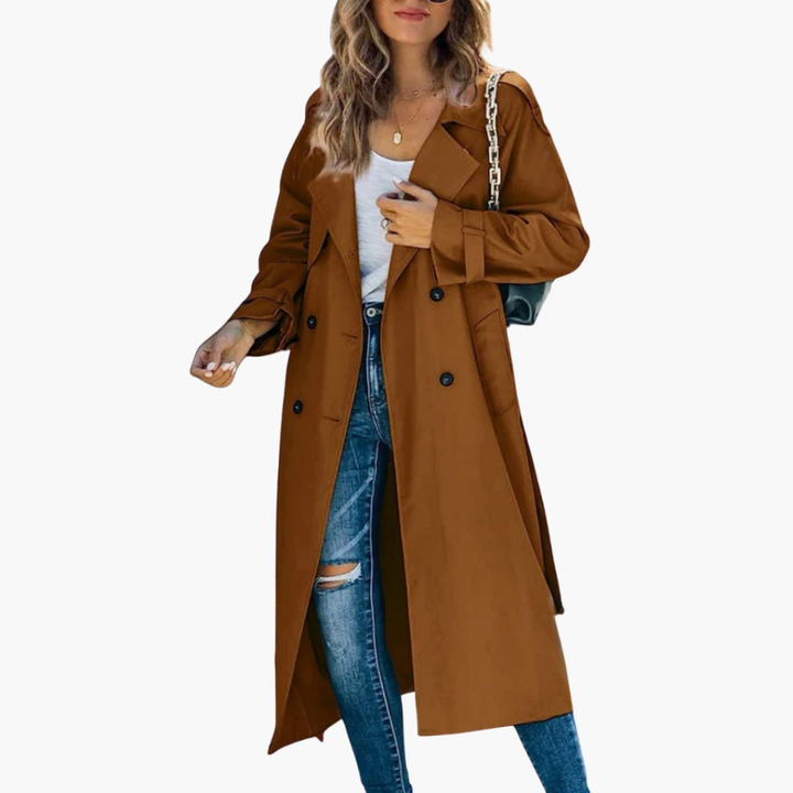 Trench da donna con pattina a bottoni prezzo in saldo
