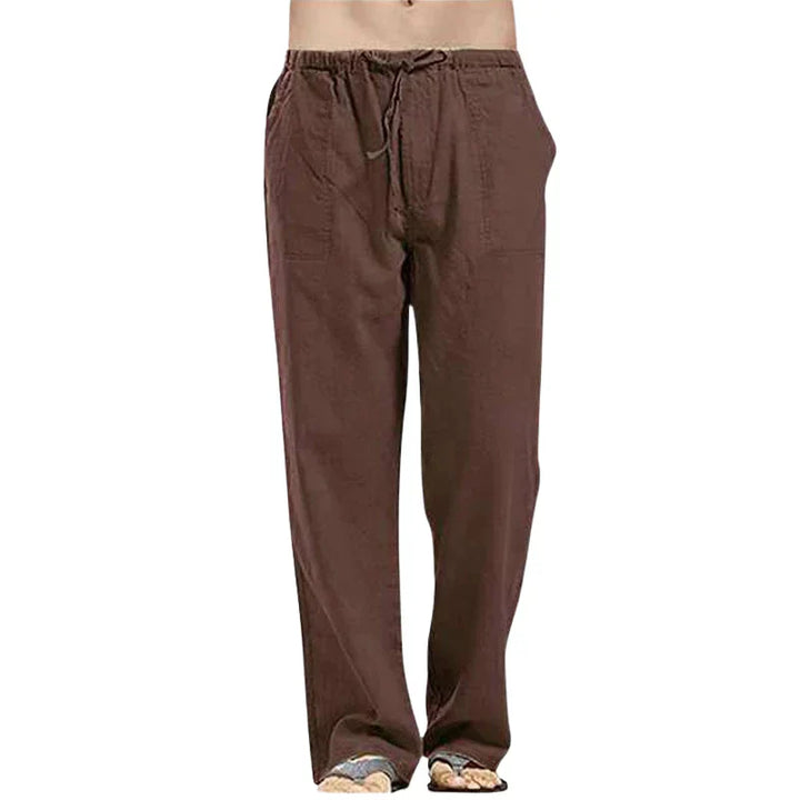 Lino – Pantaloni da uomo in lino traspirante con vestibilità oversize
