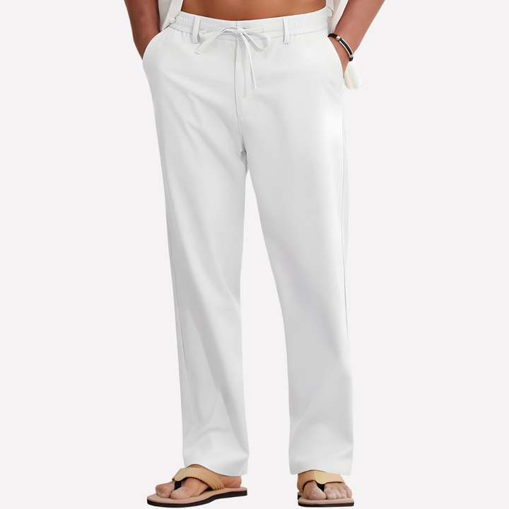 Pantaloni in Cotone e Lino da Uomo