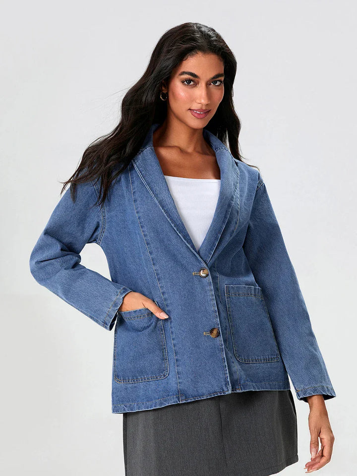 UrbanEdge – Blazer in denim con vestibilità classica