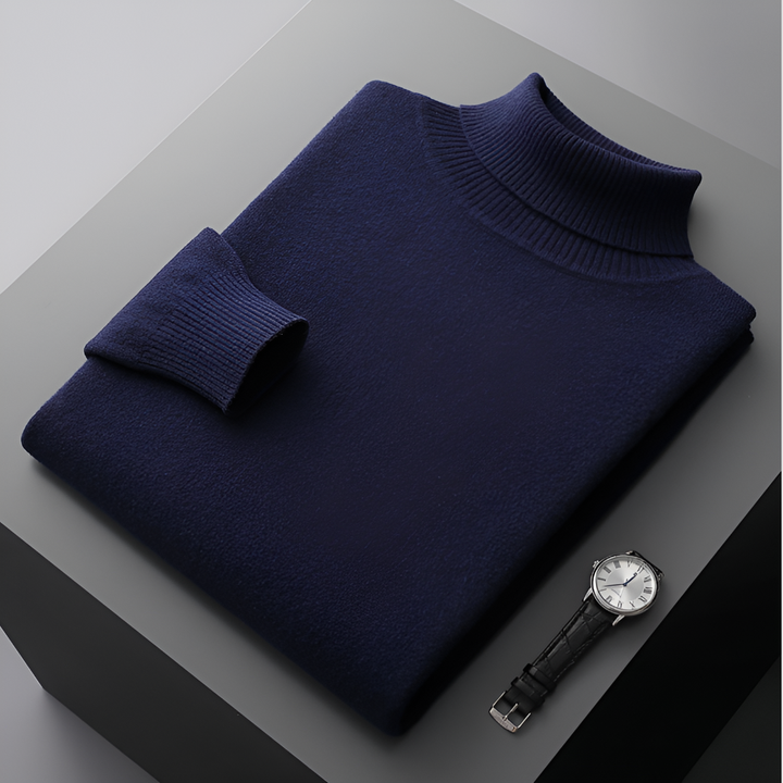 Maglione Collo Alto in Lana Fine per Uomo