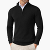 Pullover da Uomo con Zip a Quarto e Orlo a Coste