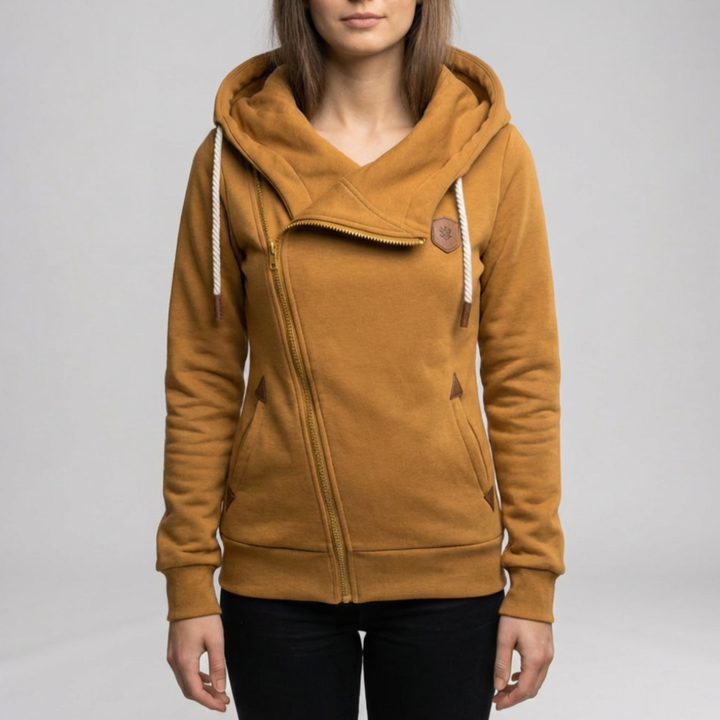 Giacca Zip Asimmetrica per Donne