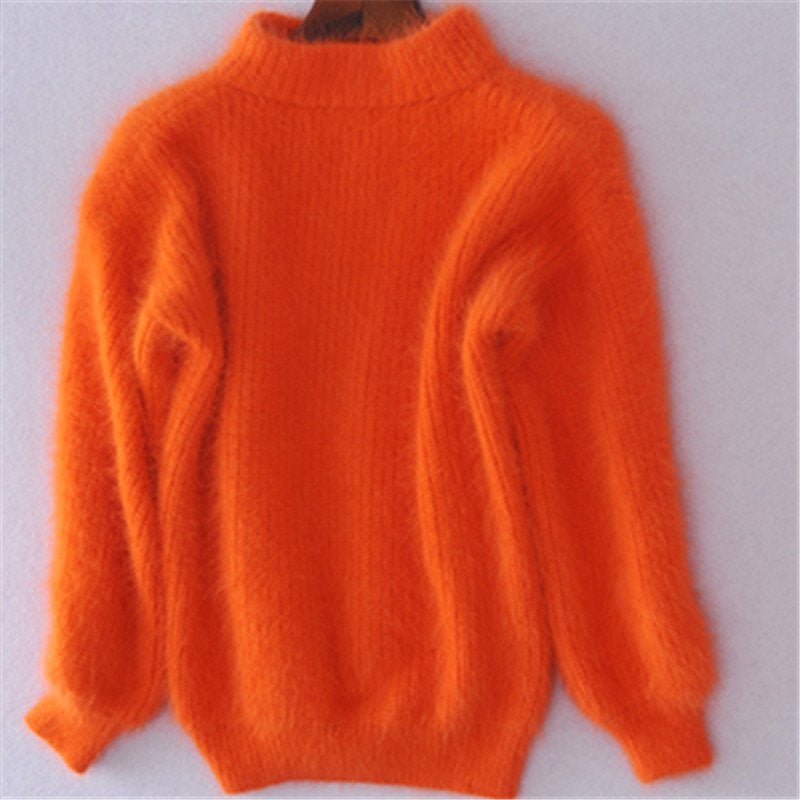 Maglia in Mohair con Collo Alto