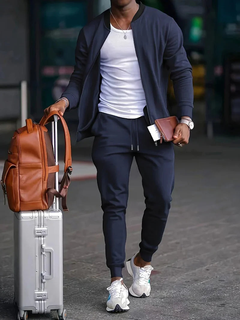 Set di Giacca e Pantaloni con Zip per Uomo