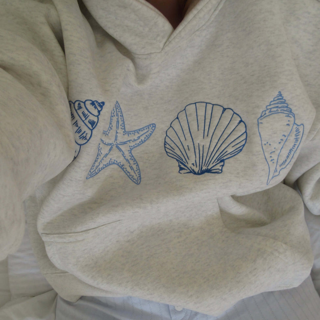 Maglia Hoodie con Stampa Conchiglia da Donna