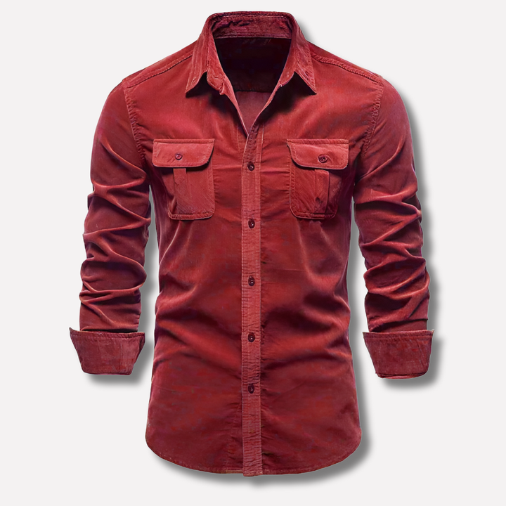 Camicia classica in velluto a coste da uomo