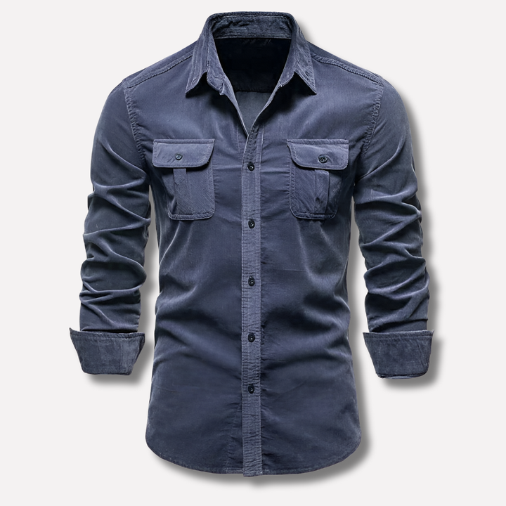 Camicia classica in velluto a coste da uomo