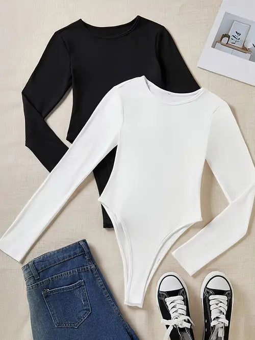 Body a maniche lunghe da donna, set da 3