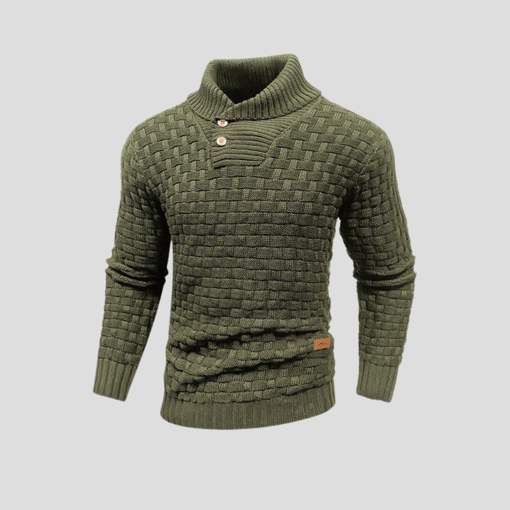 Maglione Button-Up a Mezza Collo per Uomo