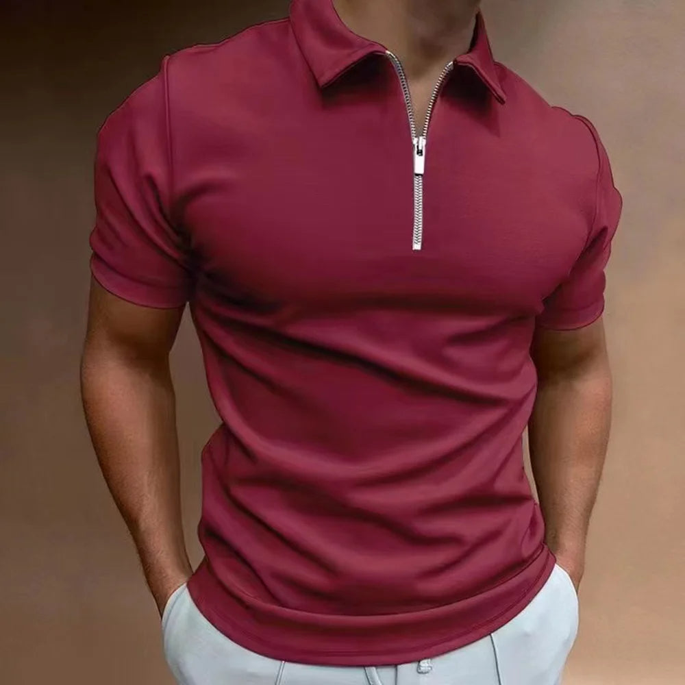 Sofisticazione Moderna - Polo con Collo Zip per Uomini