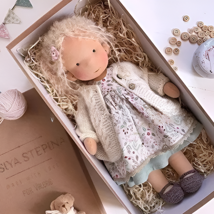 Bambola Cuddly Waldorf Fatta a Mano