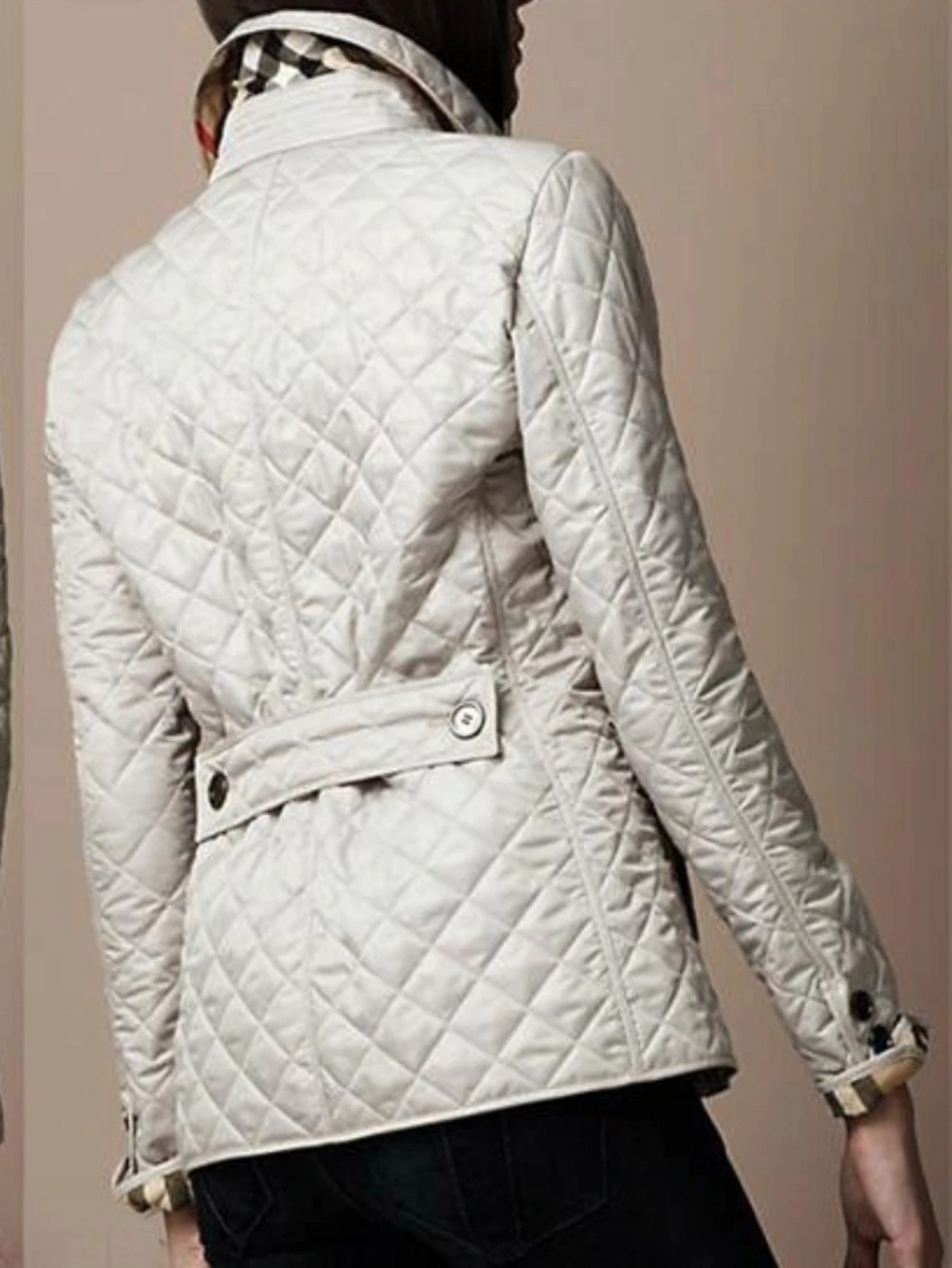 Giacca trapuntata casual con collo a revers da donna