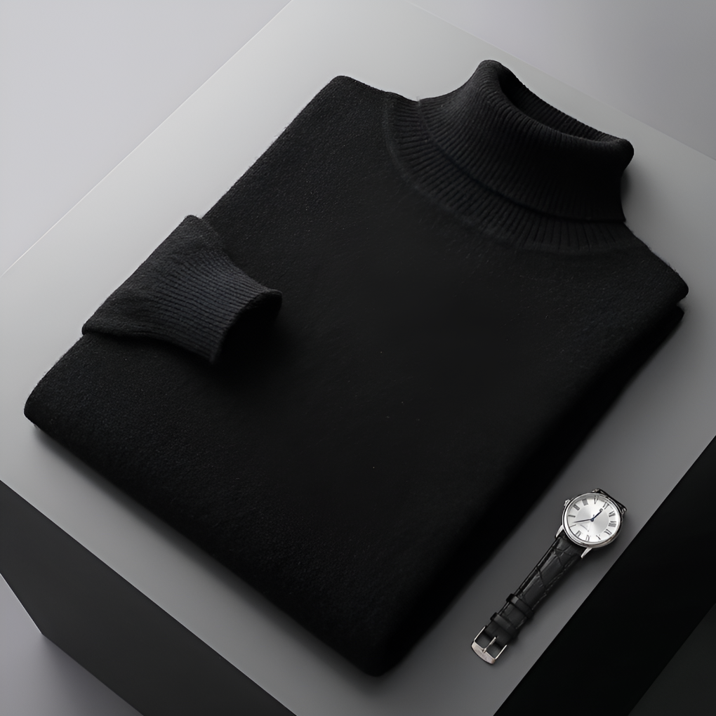 Maglione Collo Alto in Lana Fine per Uomo