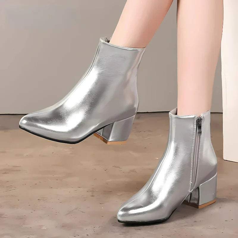 Stivaletti metallizzati da donna