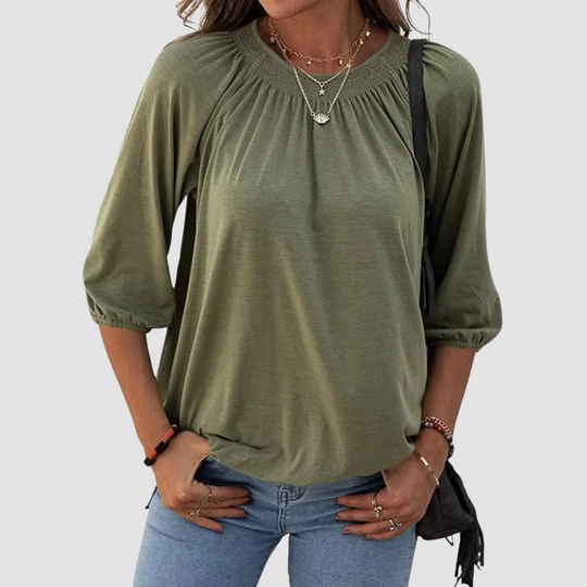 T-shirt con dettagli patchwork da donna