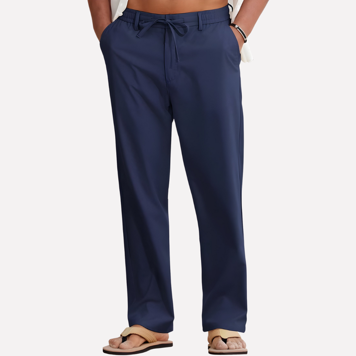 Pantaloni in Cotone e Lino da Uomo