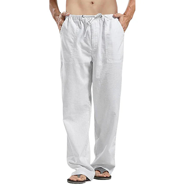 Lino – Pantaloni da uomo in lino traspirante con vestibilità oversize