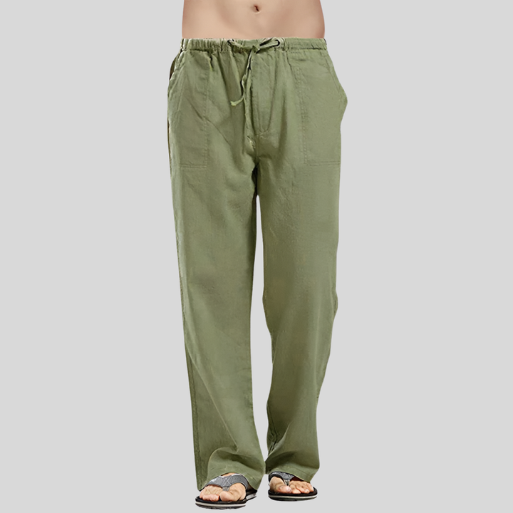 Pantaloni Uomo in Lino Traspirante con Vestibilità Oversized