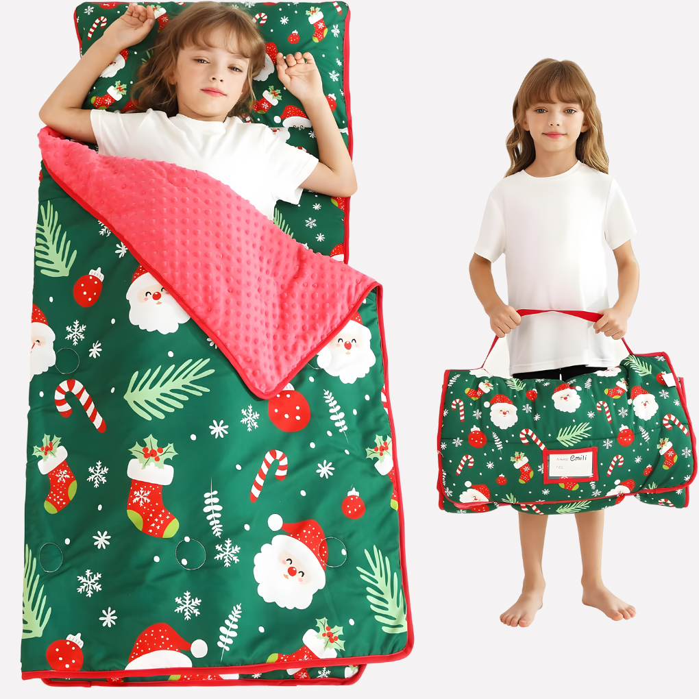 Tappetino per sonnellino per bambini con cuscino e coperta