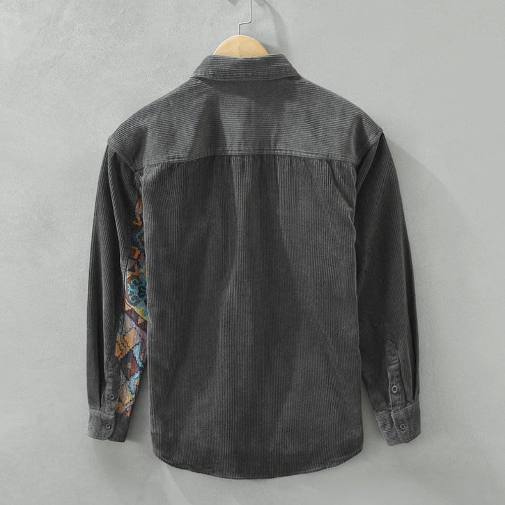 Camicia Vintage da Uomo a Maniche Lunghe Stile Classico con Appello Senza Tempo