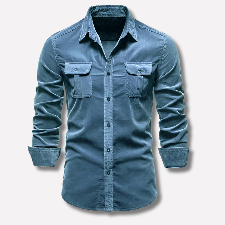 Camicia classica in velluto a coste da uomo