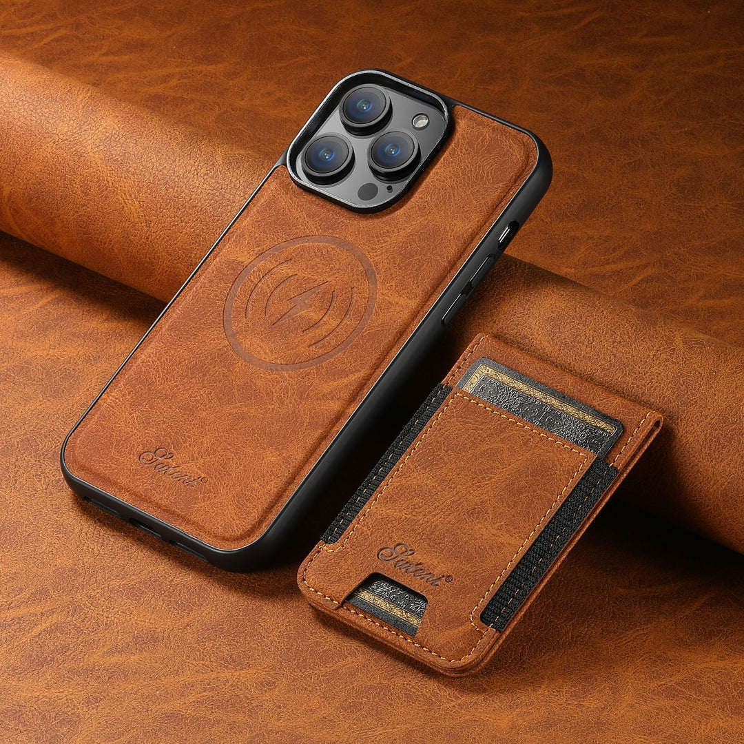 Cover per smartphone con portacarte e supporto magnetico