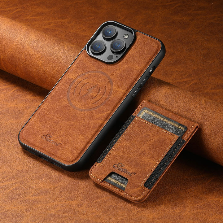 Cover per smartphone con portacarte e supporto magnetico