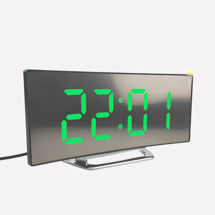 Orologio Alarm Digitale LED Curvato in Stile Moderno