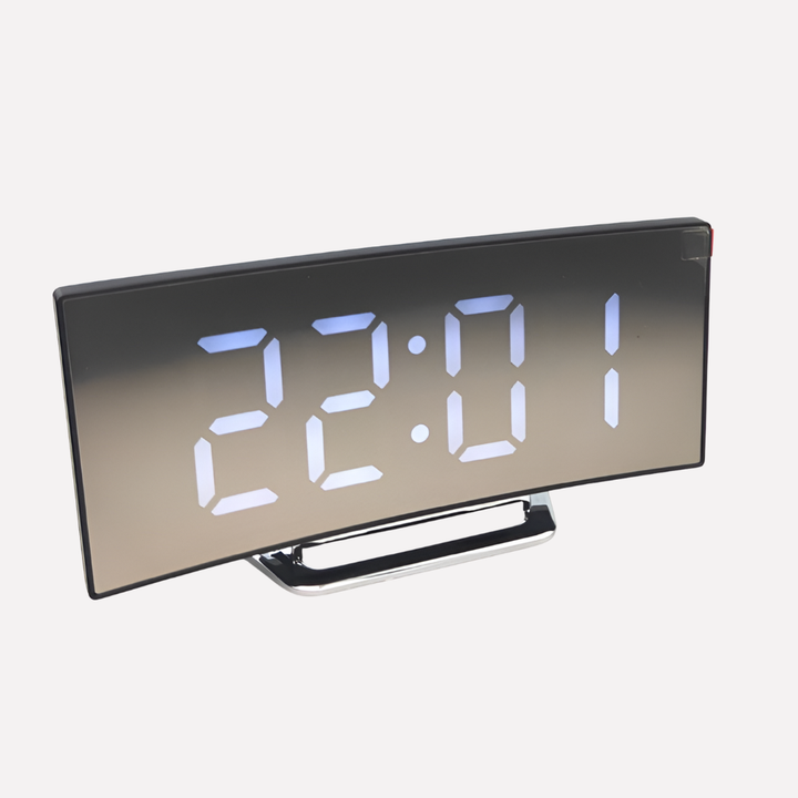 Orologio Alarm Digitale LED Curvato in Stile Moderno