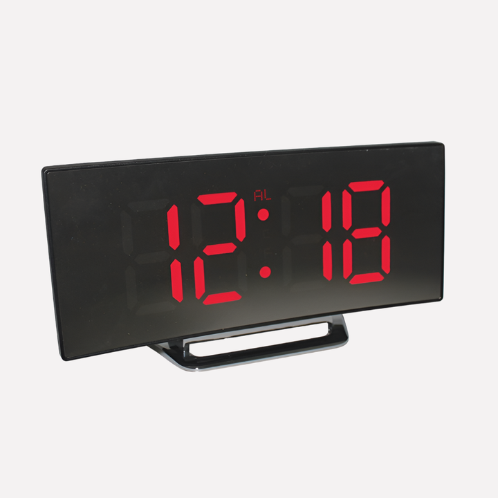 Orologio Alarm Digitale LED Curvato in Stile Moderno