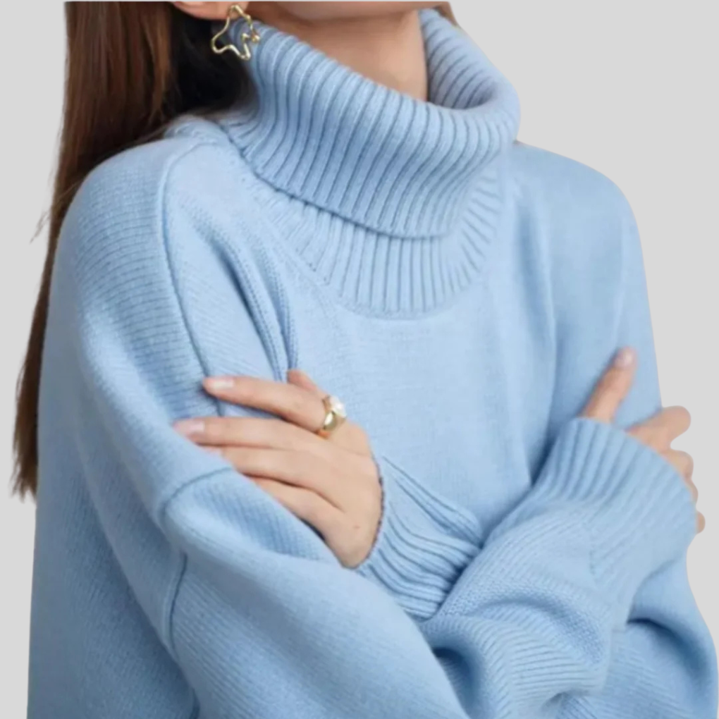 Maglione Collo Alto Moderno per Donna – Strato Elevato per il Freddo