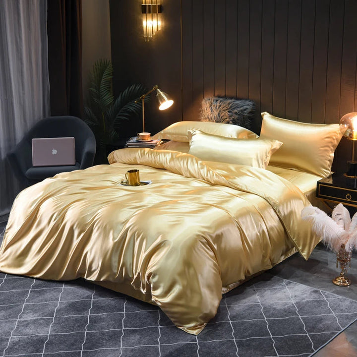 Set di Biancheria in Satin Setoso Indulgi nel Comfort Luxuoso
