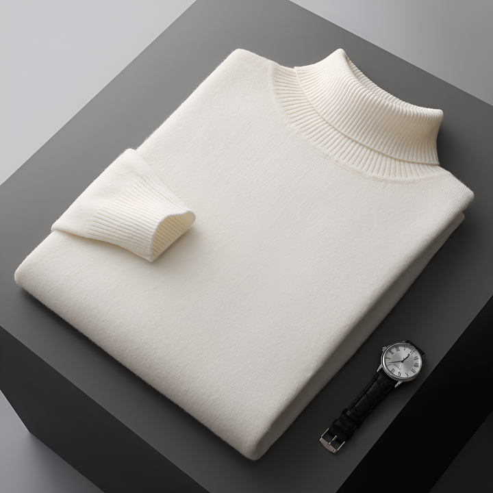 Maglione Collo Alto in Lana Fine per Uomo