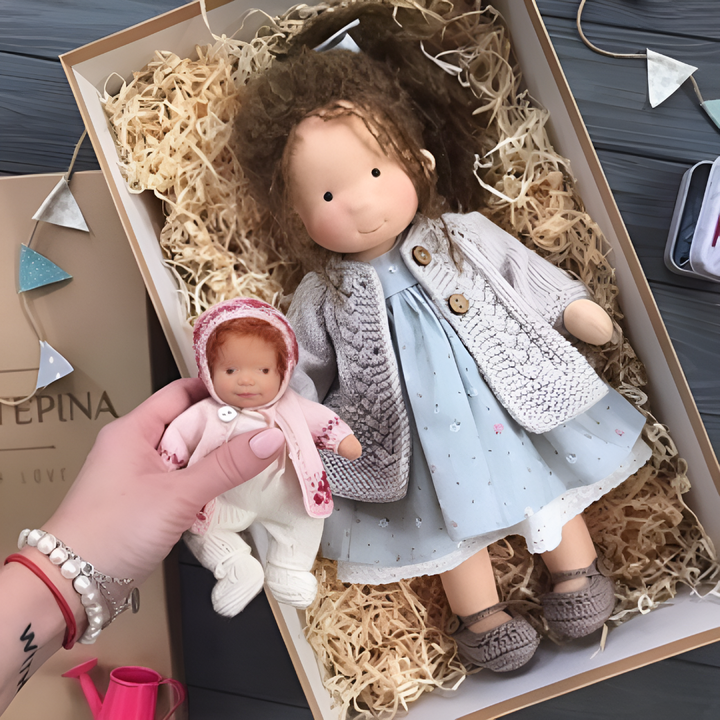 Bambola Cuddly Waldorf Fatta a Mano