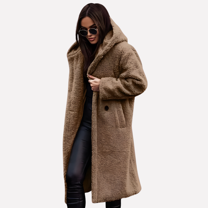Cappotto Hooded da Donna con Chiusura a Bottone