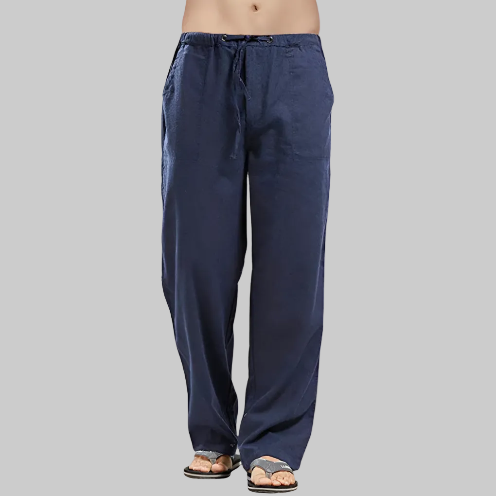 Pantaloni Uomo in Lino Traspirante con Vestibilità Oversized