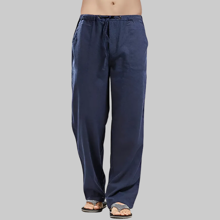 Pantaloni Uomo in Lino Traspirante con Vestibilità Oversized