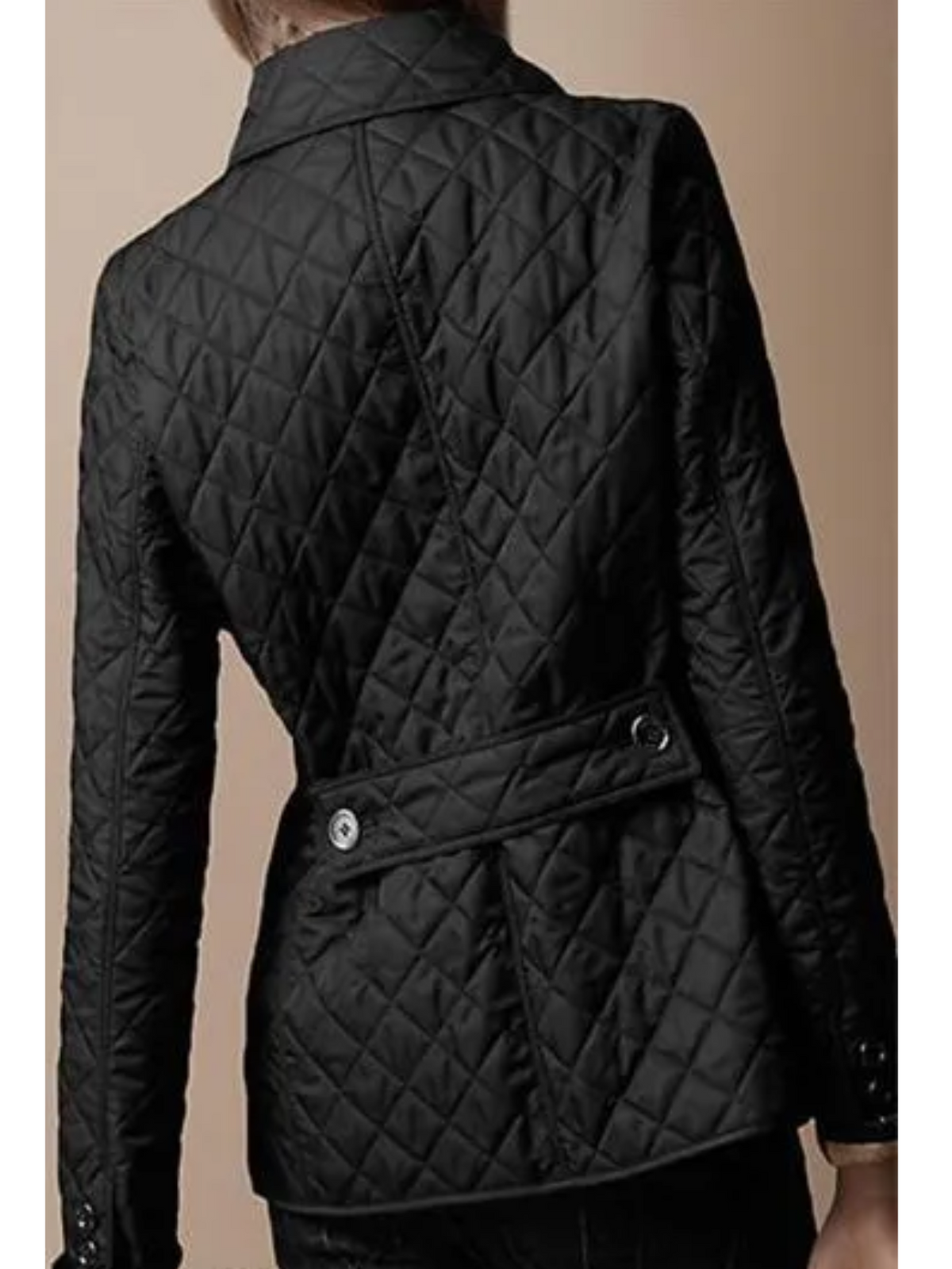 Giacca trapuntata casual con collo a revers da donna