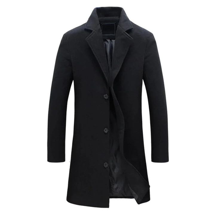 Cappotto Invernale Lungo da Uomo con Revers a Taglio