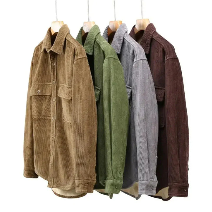 Camicia in velluto a coste: camicia da uomo calda, vintage e casual
