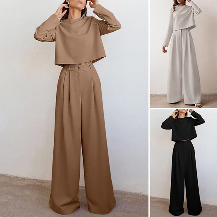 Elegante completo a due pezzi con pantaloni palazzo