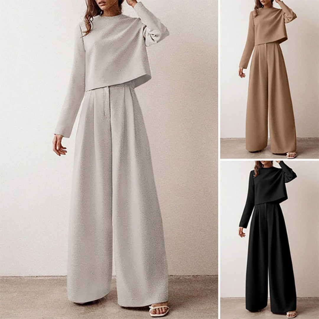 Elegante completo a due pezzi con pantaloni palazzo