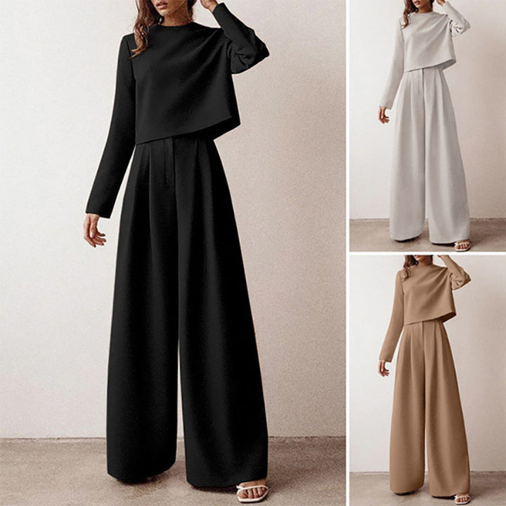 Elegante completo a due pezzi con pantaloni palazzo